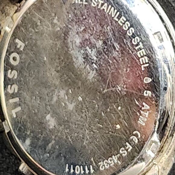 Fossil Grant Chronograph Watch Men FS4532 43mm Silver Tone New Battery - Picture 5 of 7